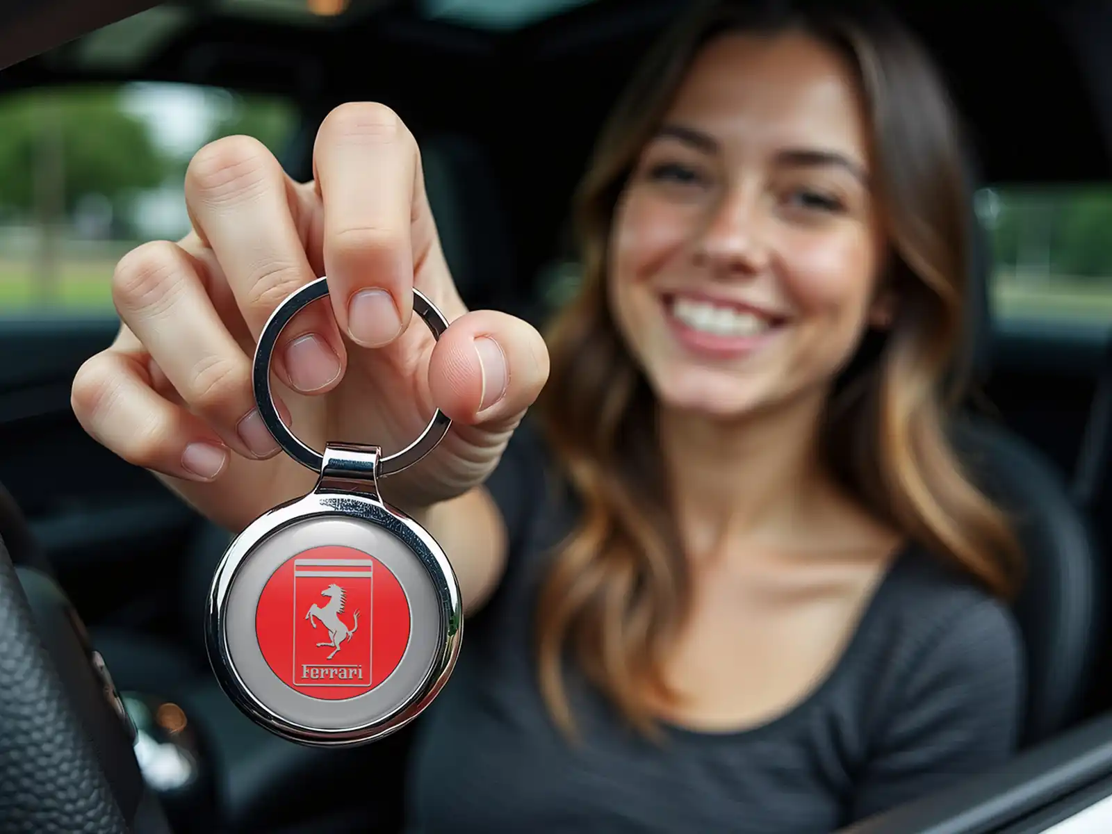 Ferrari Porte-clés Finition Métallisée Élégante